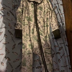 Green and White Patterned Baby Onesie